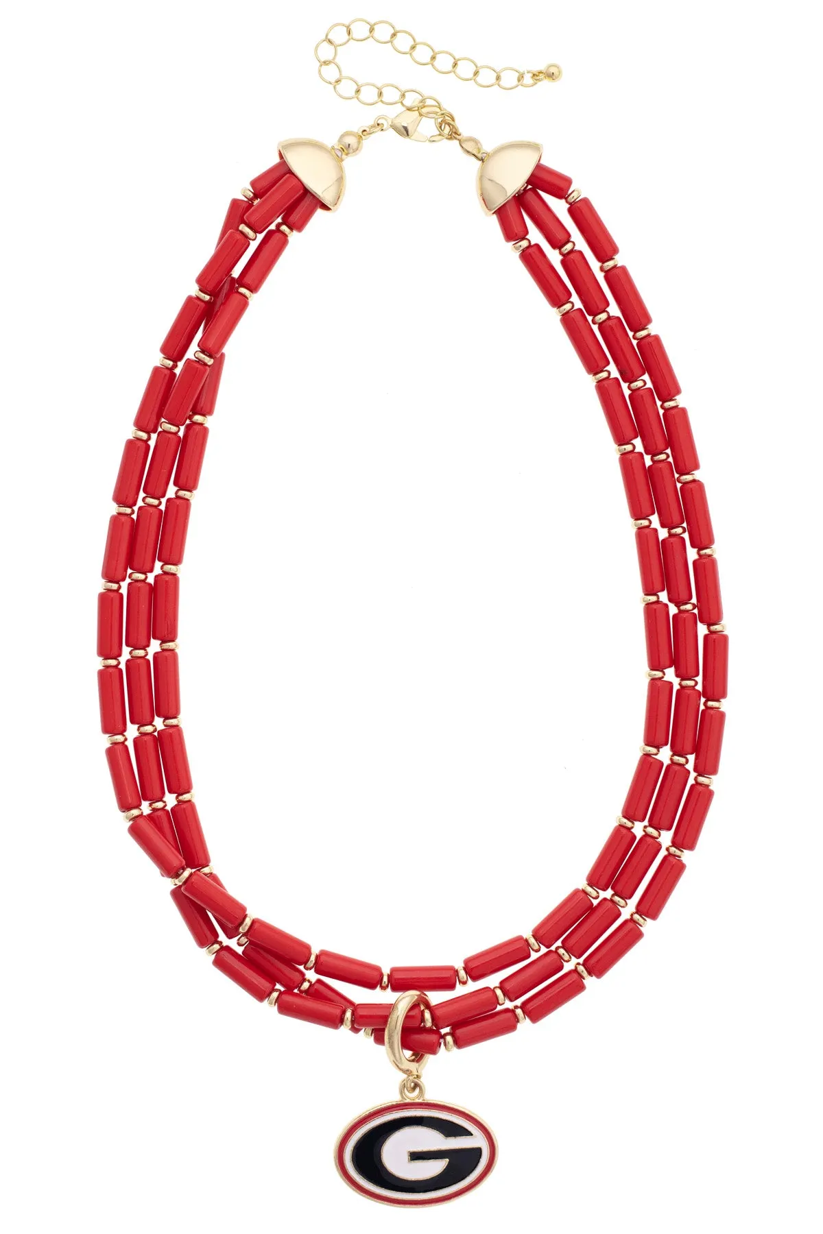 Georgia Bulldogs Multi-Strand Beaded Logo Necklace sold by Canvas Style