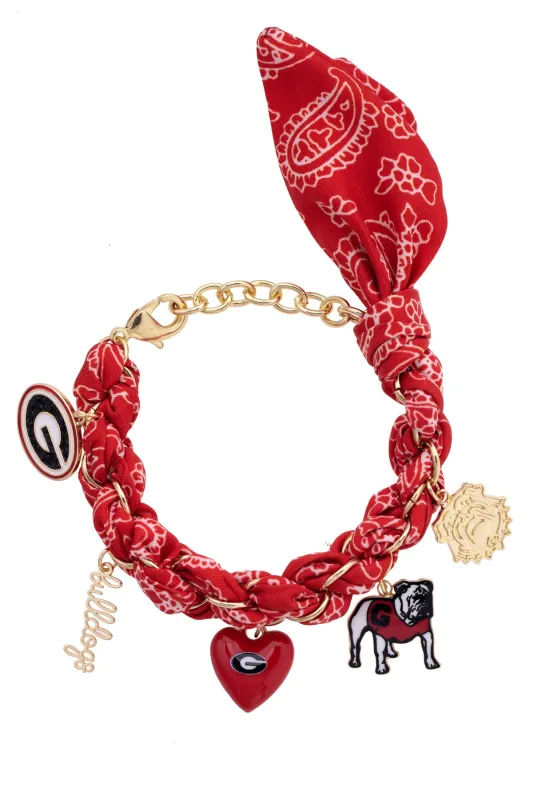 Georgia Bulldogs Bandana Charm Bracelet made by Canvas Style