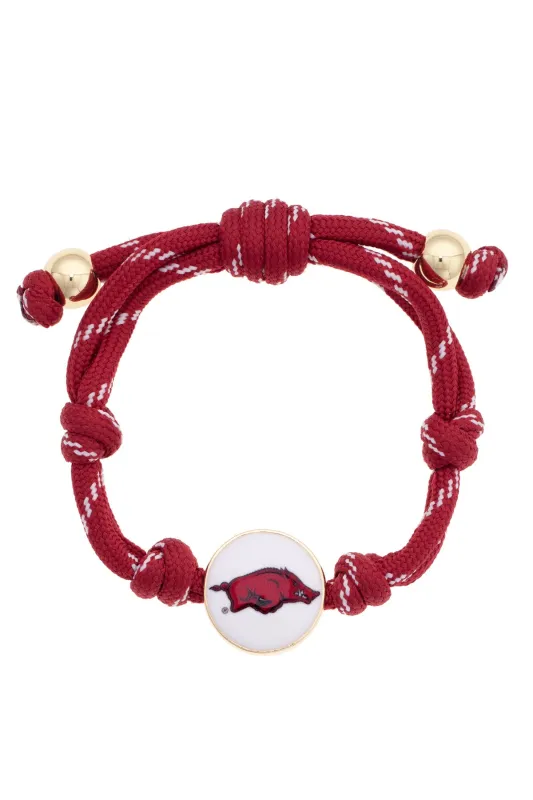 Arkansas Razorbacks Logo Paracord Bracelet made by Canvas Style