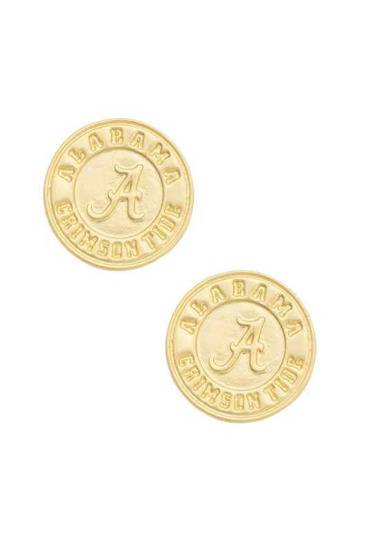 Alabama Crimson Tide 24K Stamped Logo Stud Earrings made by Canvas Style