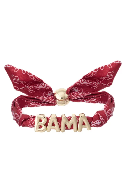 Alabama Crimson Tide Bandana Slider Bracelet made by Canvas Style
