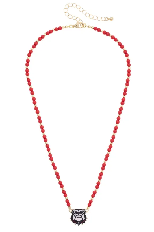 Georgia Bulldogs Beaded Spirit Necklace made by Canvas Style