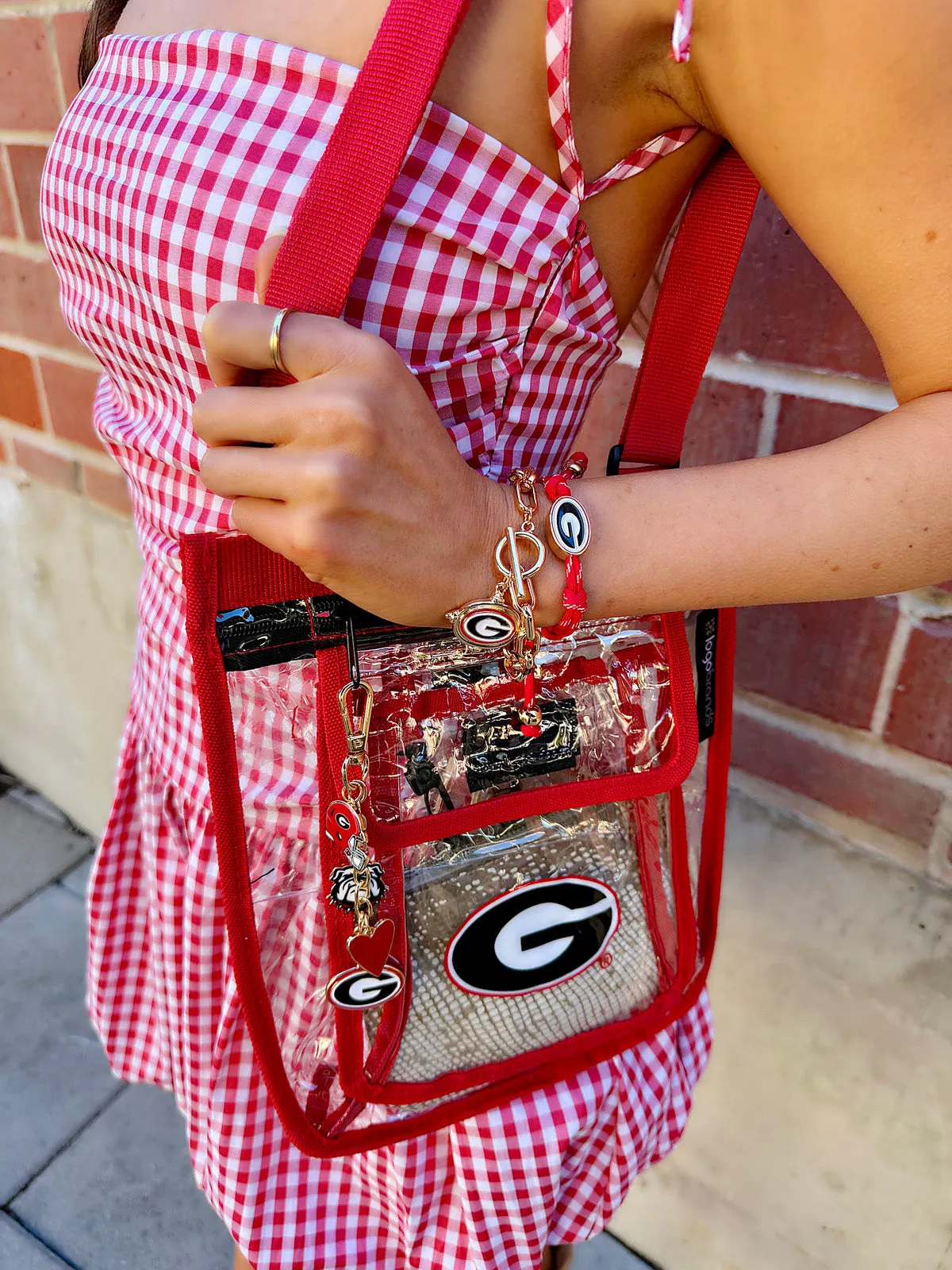 Georgia Bulldogs Heart Cluster Bag Charm sold by Canvas Style product image thumbnail 2
