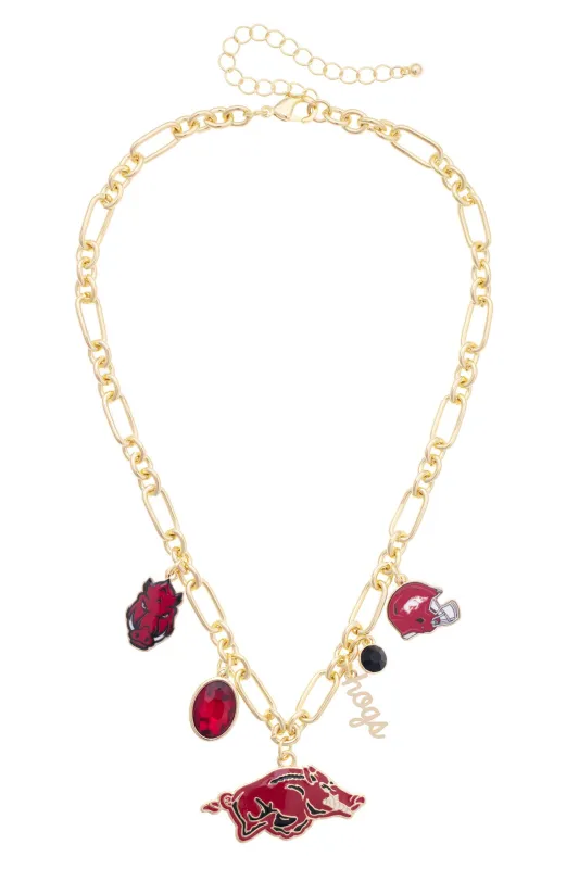 Arkansas Razorbacks Gameday Charm Necklace made by Canvas Style