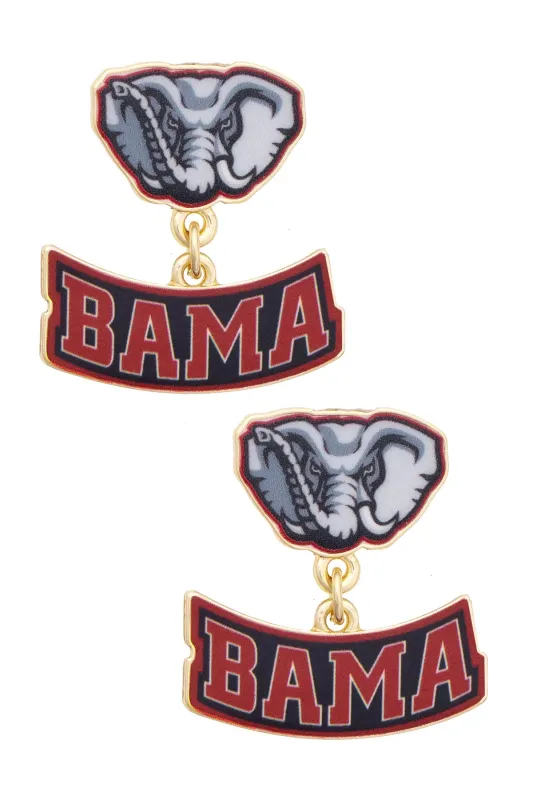 Alabama Crimson Tide Enamel Drop Earrings made by Canvas Style