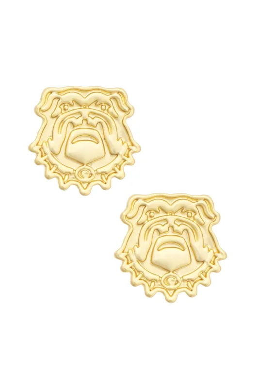 Georgia Bulldogs 24K Stamped Logo Stud Earrings made by Canvas Style