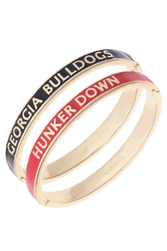 Georgia Bulldogs Skinny Enamel Hinge Bangle made by Canvas Style