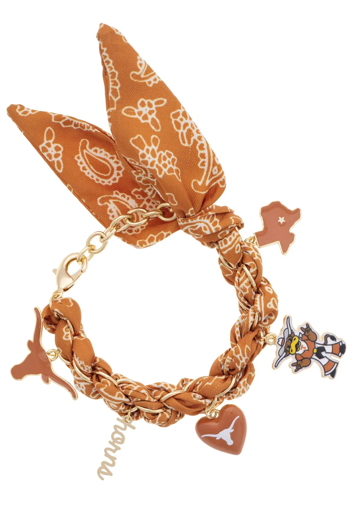 Texas Longhorns Bandana Charm Bracelet sold by Canvas Style