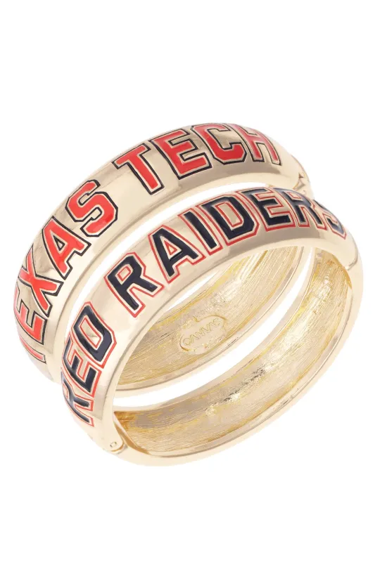 Texas Tech Red Raiders Polished Metal Hinge Bangle made by Canvas Style