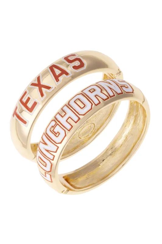 Texas Longhorns Polished Metal Hinge Bangle made by Canvas Style