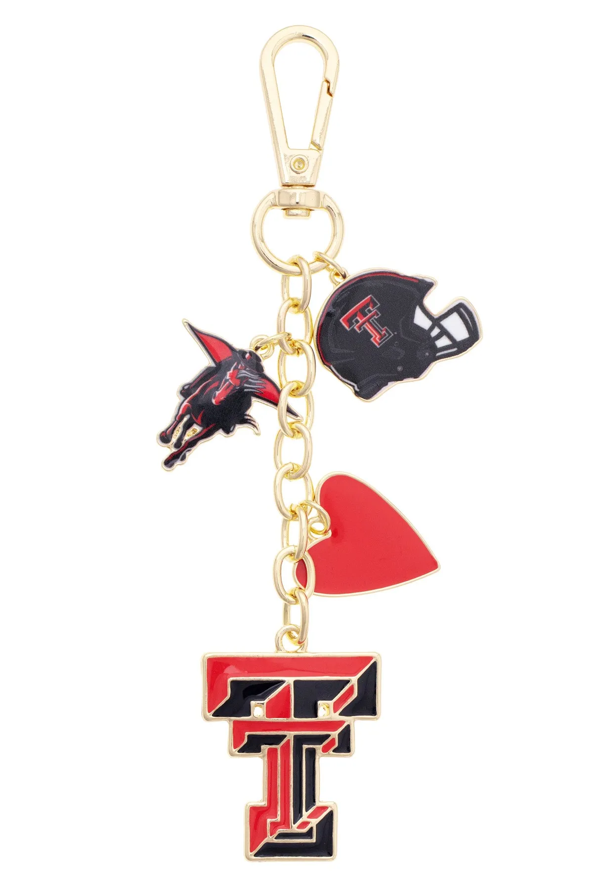 Texas Tech Red Raiders Heart Cluster Bag Charm sold by Canvas Style