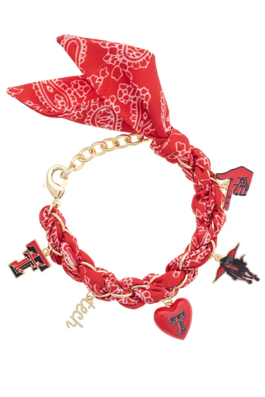 Texas Tech Red Raiders Bandana Charm Bracelet made by Canvas Style