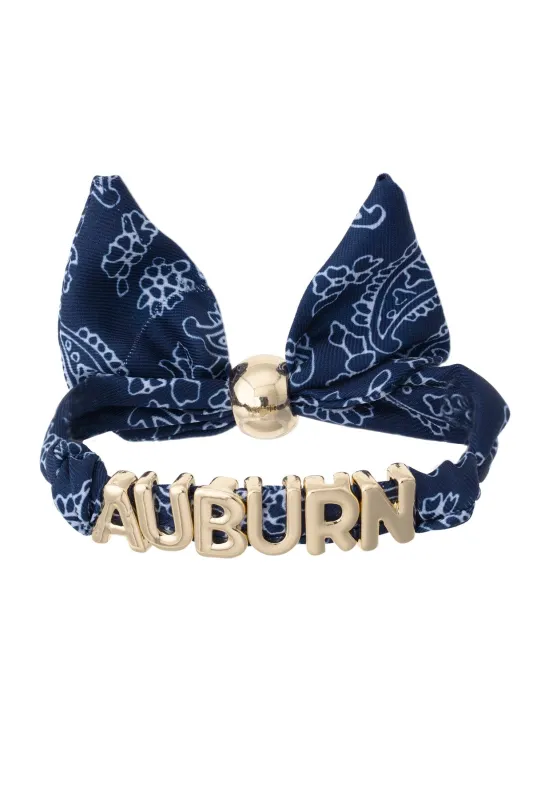 Auburn Tigers Bandana Slider Bracelet made by Canvas Style