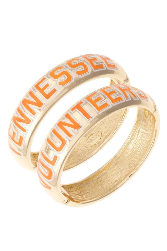 Tennessee Vols Polished Metal Hinge Bangle made by Canvas Style