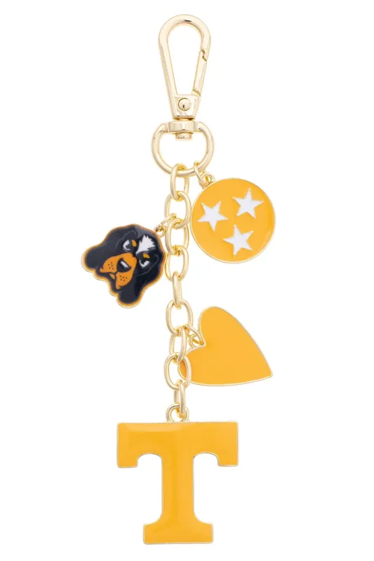 Tennessee Vols Heart Cluster Bag Charm made by Canvas Style