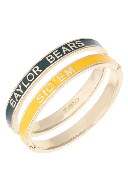 Baylor Bears Skinny Enamel Hinge Bangle made by Canvas Style