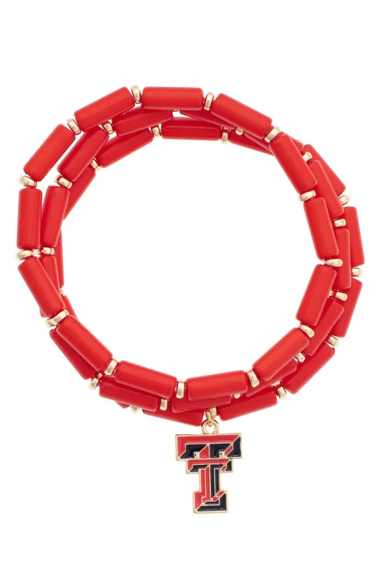 Texas Tech Red Raiders Logo Beaded Bracelet Set of 3 made by Canvas Style