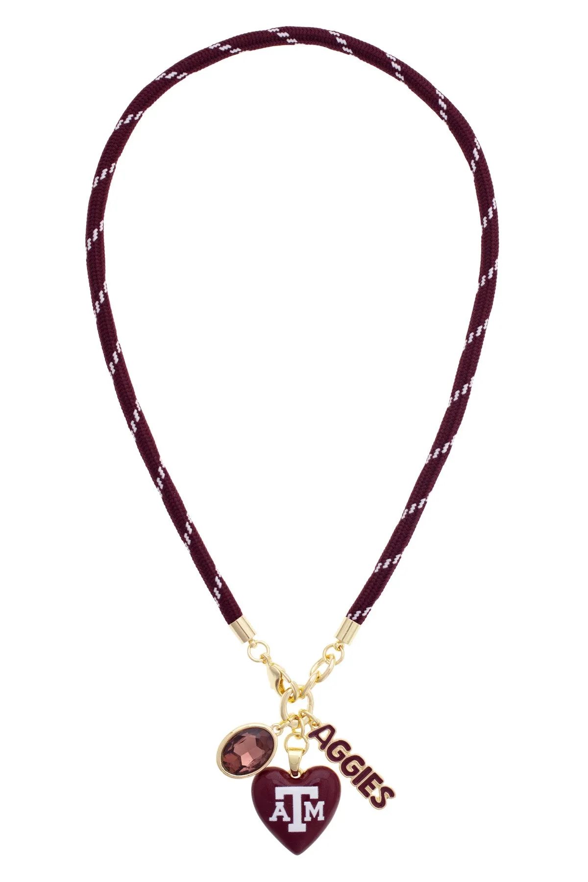 Texas A&M Aggies Logo Heart Paracord Necklace sold by Canvas Style