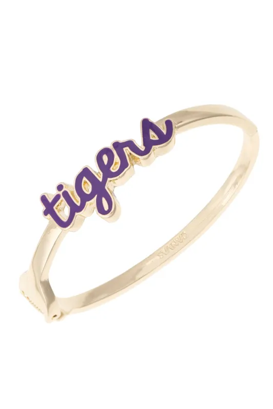Clemson Tigers Cursive Enamel Hinge Bangle made by Canvas Style