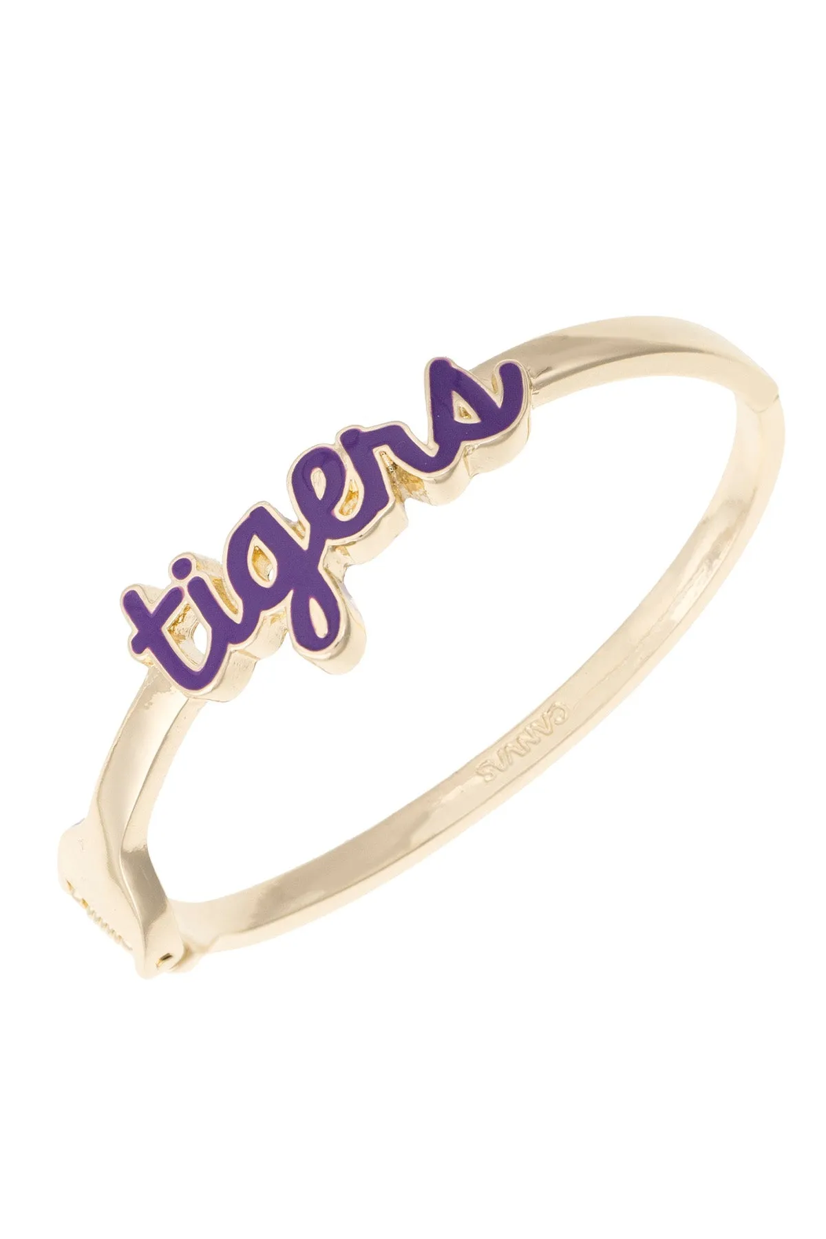 Clemson Tigers Cursive Enamel Hinge Bangle sold by Canvas Style