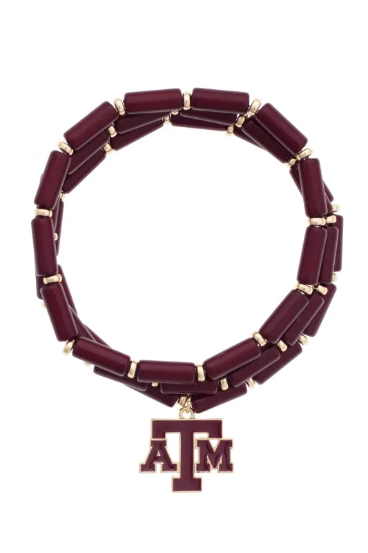 Texas A&M Aggies Logo Beaded Bracelet Set of 3 made by Canvas Style