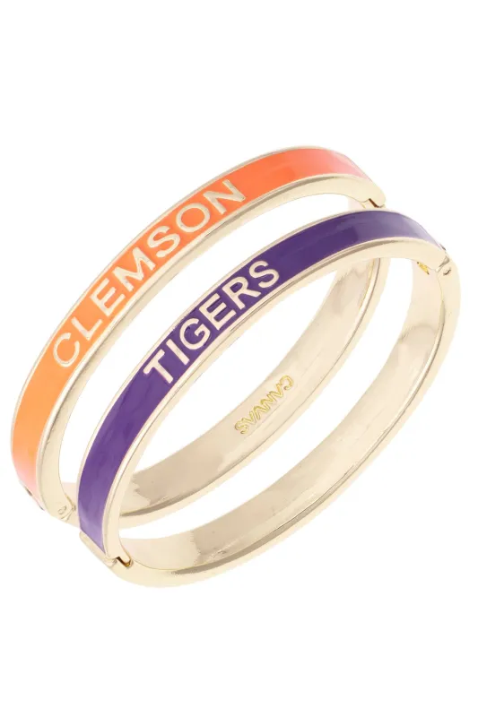 Clemson Tigers Skinny Enamel Hinge Bangle made by Canvas Style