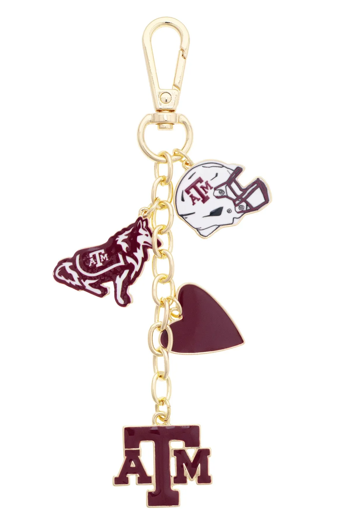 Texas A&M Aggies Heart Cluster Bag Charm sold by Canvas Style