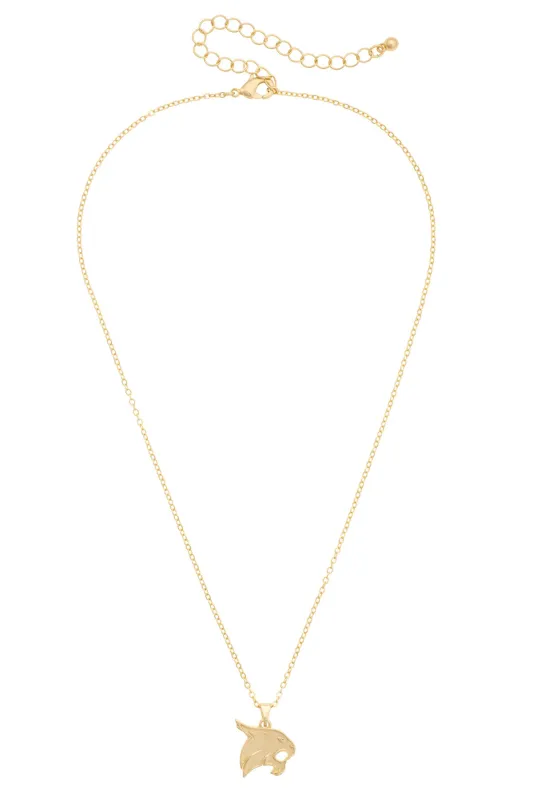 Texas State Bobcats 24K Gold Plated Pendant Necklace made by Canvas Style