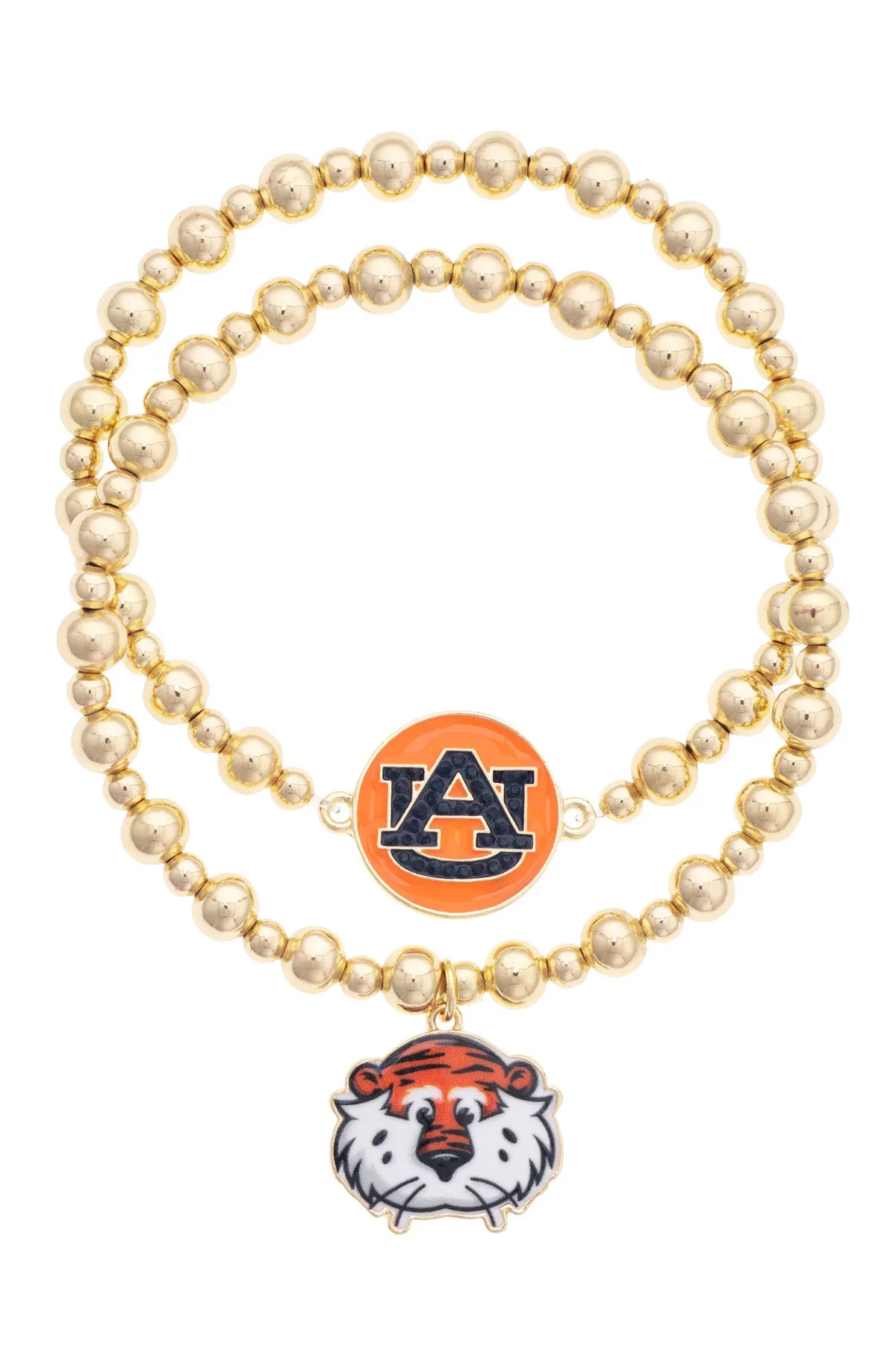 Auburn Tigers Ball Bead Bracelet Set of 2 sold by Canvas Style