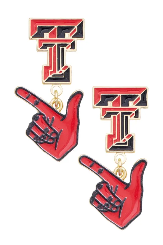 Texas Tech Red Raiders Enamel Drop Earrings made by Canvas Style