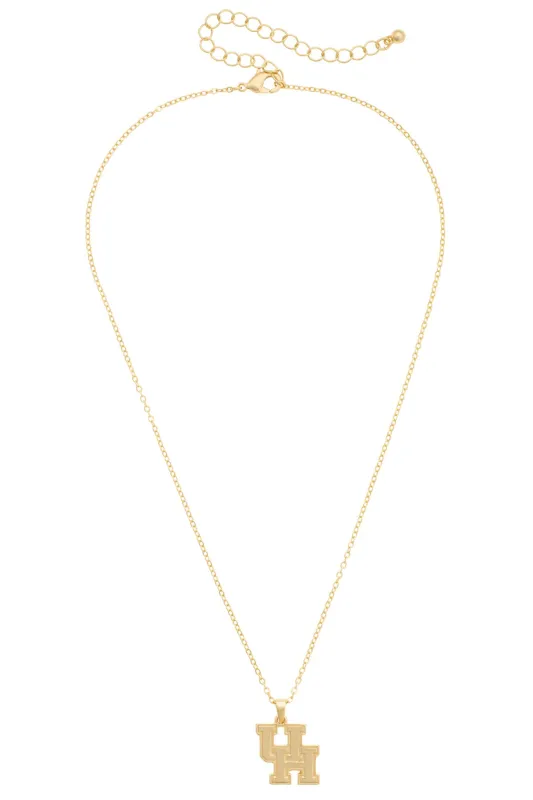 Houston Cougars 24K Gold Plated Pendant Necklace made by Canvas Style