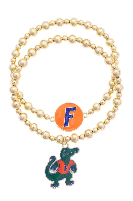Florida Gators Ball Bead Bracelet Set of 2 made by Canvas Style