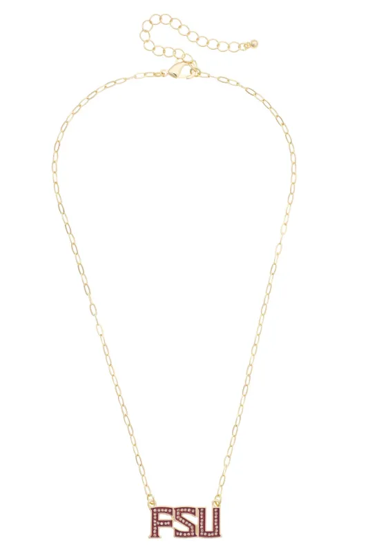 Florida State Seminoles Pave Outline Necklace made by Canvas Style