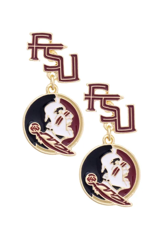 Florida State Seminoles Enamel Drop Earrings made by Canvas Style