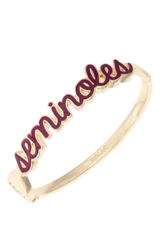 Florida State Seminoles Cursive Enamel Hinge Bangle made by Canvas Style