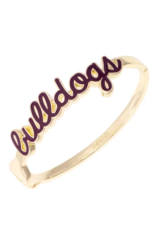 Mississippi State Bulldogs Cursive Enamel Hinge Bangle made by Canvas Style