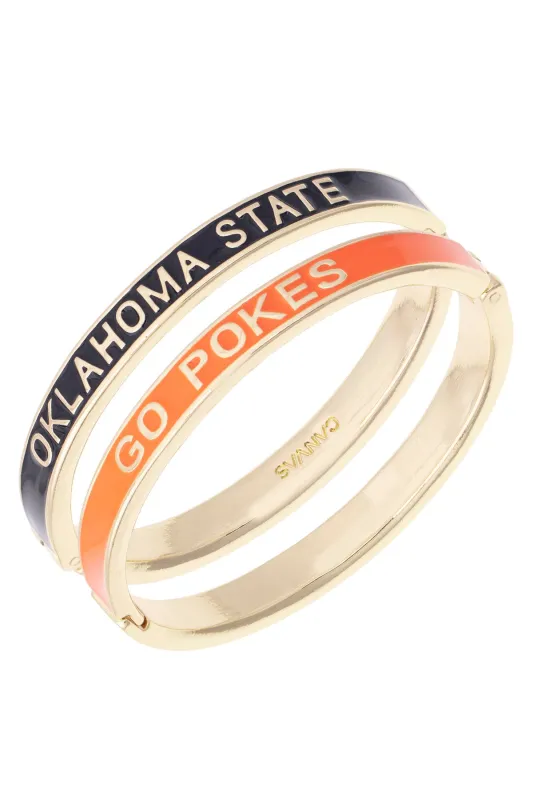 Oklahoma State Cowboys Skinny Enamel Hinge Bangle made by Canvas Style