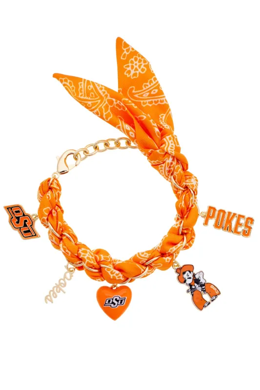 Oklahoma State Cowboys Bandana Charm Bracelet made by Canvas Style