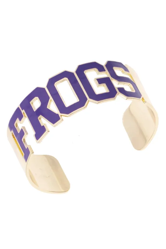 TCU Horned Frogs Varsity Outline Cuff made by Canvas Style