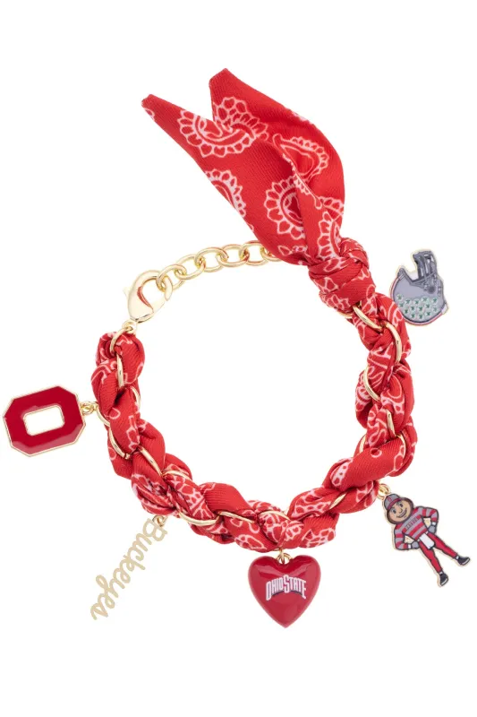 Ohio State Buckeyes Bandana Charm Bracelet made by Canvas Style