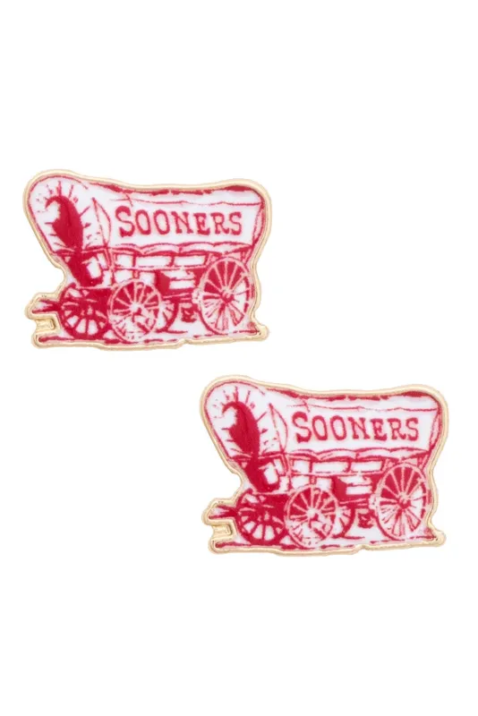 Oklahoma Sooners Enamel Icon Stud Earrings made by Canvas Style