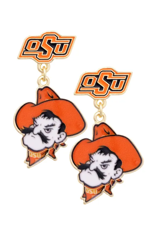 Oklahoma State Cowboys Enamel Drop Earrings made by Canvas Style