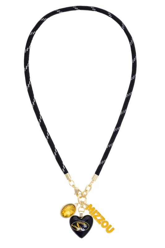 Missouri Tigers Logo Heart Paracord Necklace made by Canvas Style