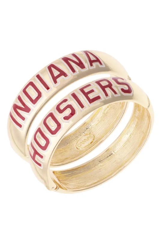 Indiana Hoosiers Polished Metal Hinge Bangle made by Canvas Style