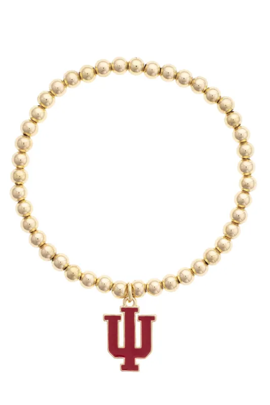 Indiana Hoosiers Ball Bead Stretch Bracelet made by Canvas Style