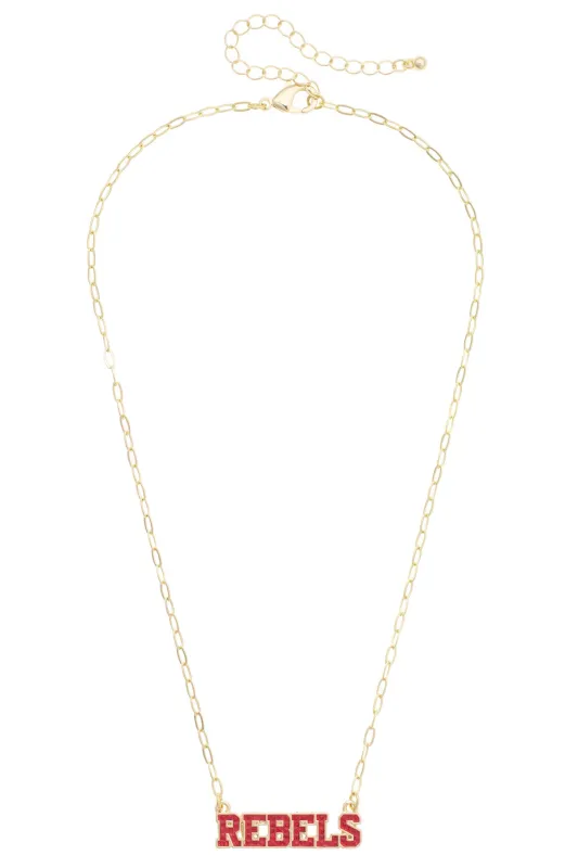 Ole Miss Rebels Pave Outline Necklace made by Canvas Style