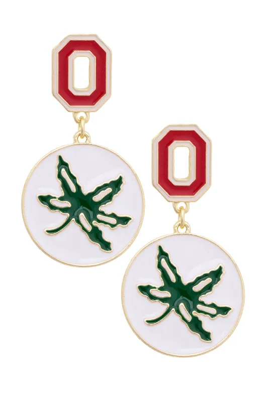 Ohio State Buckeyes Enamel Drop Earrings made by Canvas Style