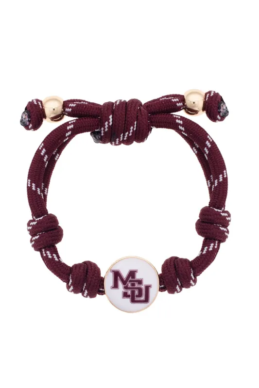 Mississippi State Bulldogs Logo Paracord Bracelet made by Canvas Style
