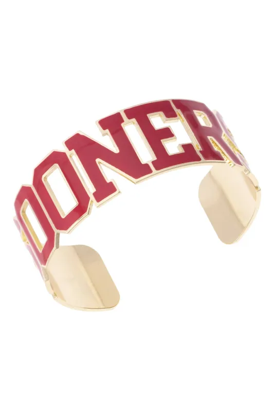 Oklahoma Sooners Varsity Outline Cuff made by Canvas Style