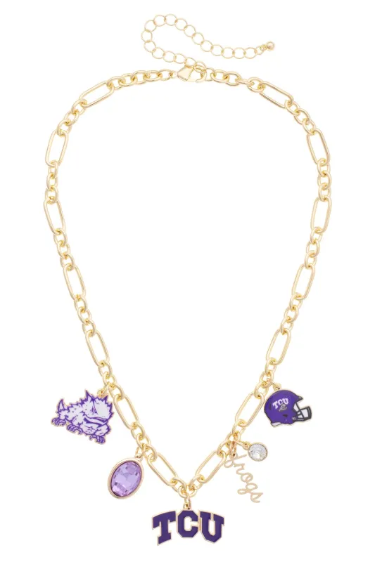 TCU Horned Frogs Gameday Charm Necklace made by Canvas Style